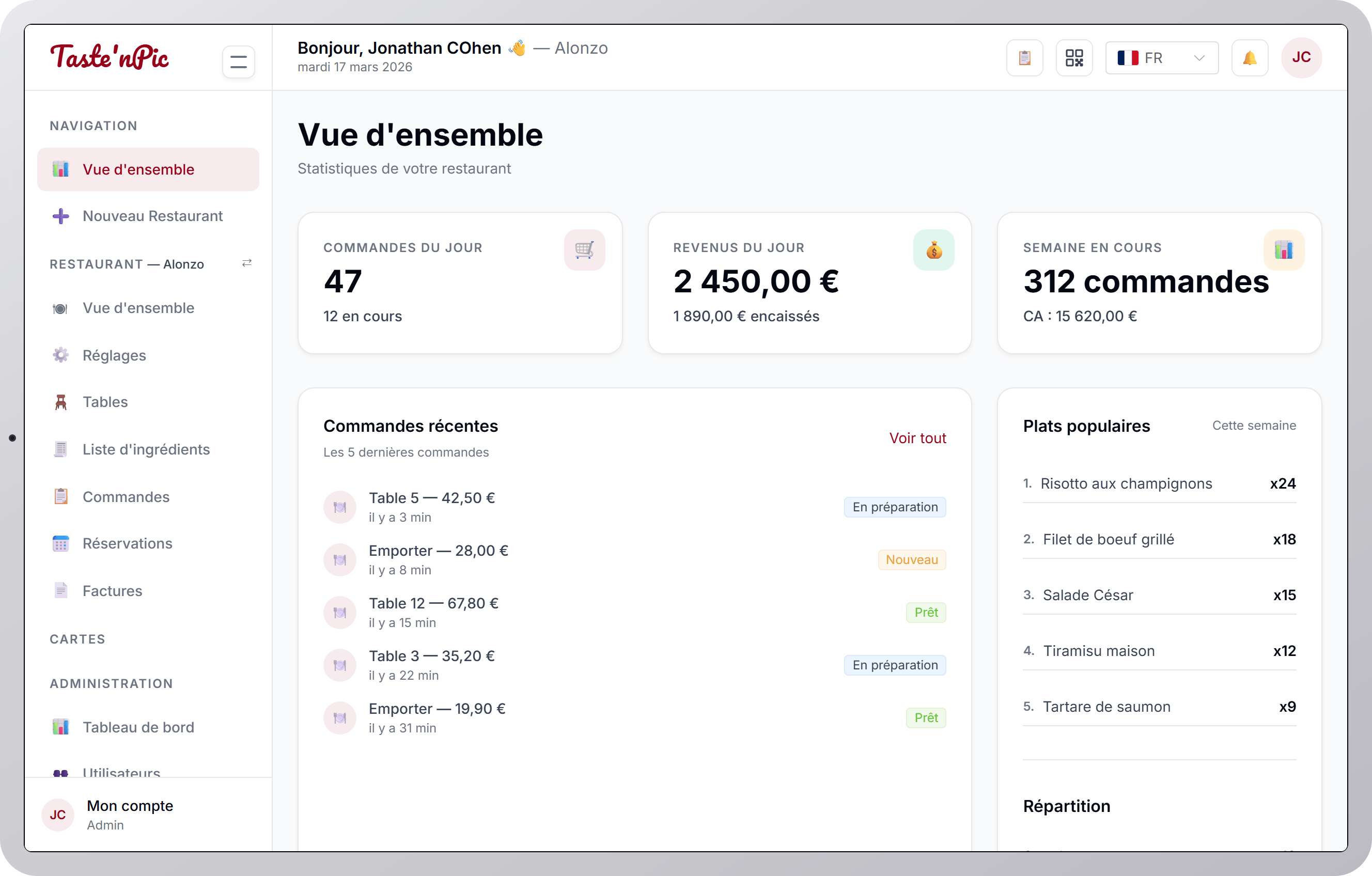 Un tableau de bord puissant pour tout piloter