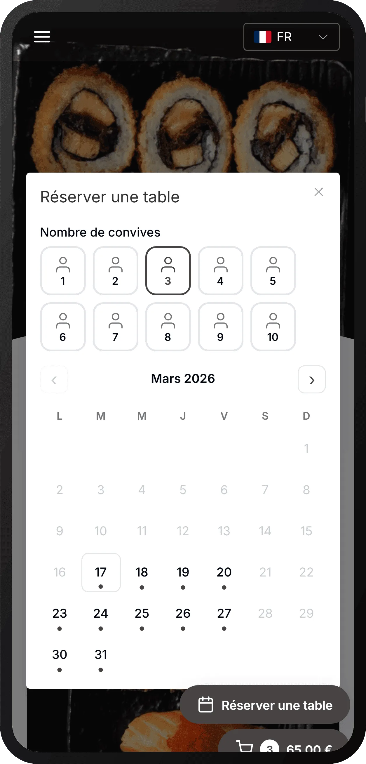 Réservations intelligentes avec plan de salle